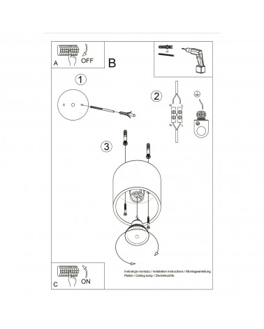Deckenleuchte ORBIS 1 grau
