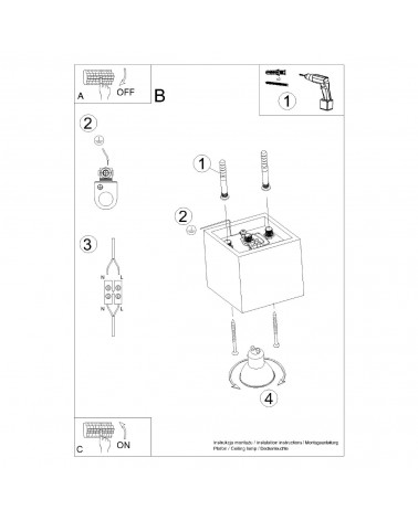 Deckenleuchte QUAD 1 schwarz
