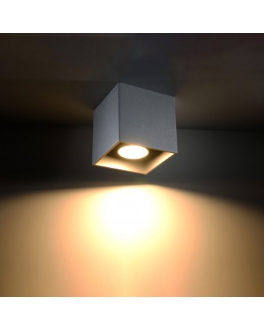 Deckenleuchte QUAD 1 grau