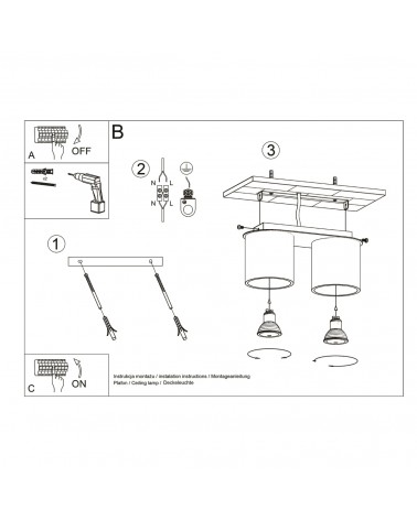 Deckenleuchte ORBIS 2 grau