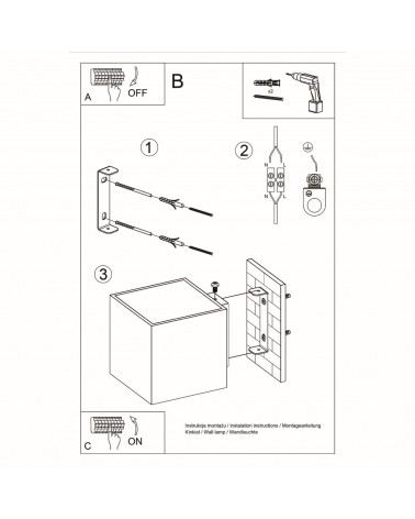 Wandleuchte QUAD 1 grau