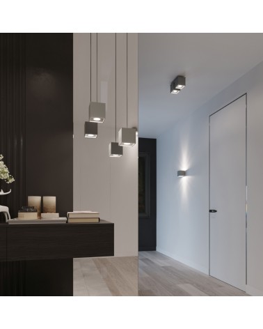 Wandleuchte QUAD 1 grau