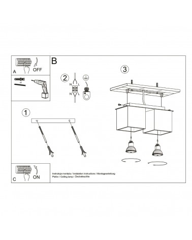 Deckenleuchte QUAD 2 schwarz