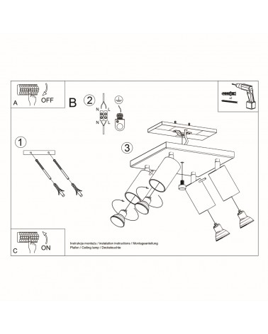 Deckenleuchte RING 4 weiß