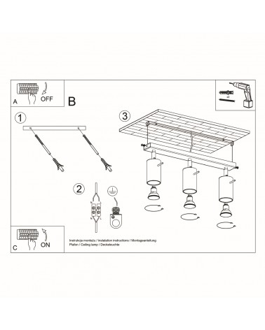 Deckenleuchte RING 3 schwarz