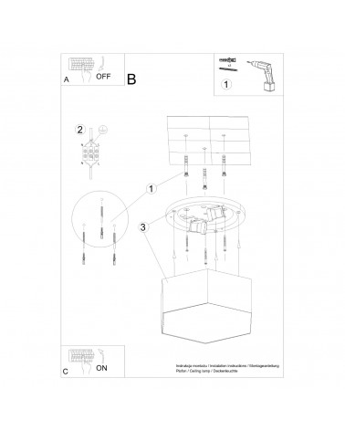 Deckenleuchte SUNDE 15 schwarz