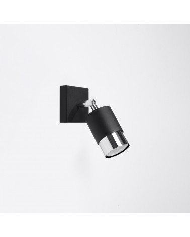 Wandleuchte NERO schwarz/chrom