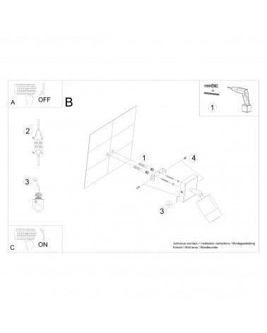 Wandleuchte NERO schwarz/chrom