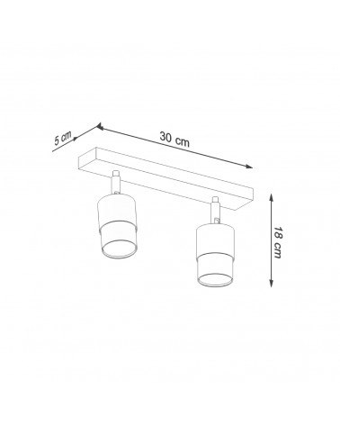 Deckenleuchte NERO 2 schwarz/chrom