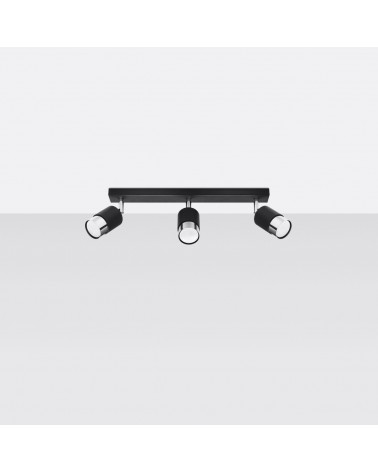 Deckenleuchte NERO 3 schwarz/chrom