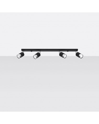 Deckenleuchte NERO 4 schwarz/chrom