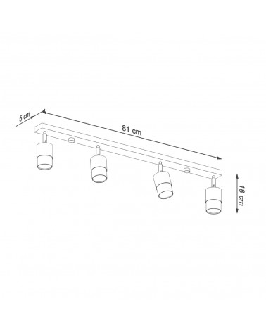 Deckenleuchte NERO 4 schwarz/chrom