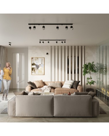 Deckenleuchte NERO 4 schwarz/chrom