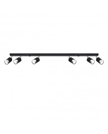 Deckenleuchte NERO 6 schwarz/chrom