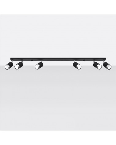 Deckenleuchte NERO 6 schwarz/chrom