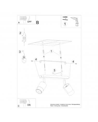 Deckenleuchte NERO 2 schwarz/gold