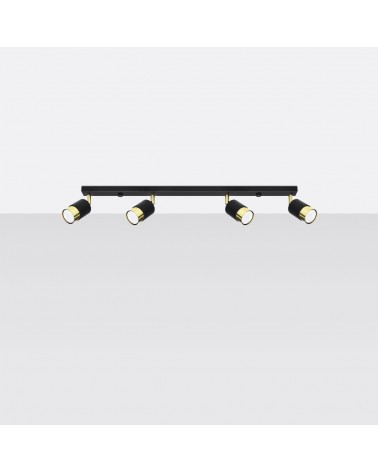 Deckenleuchte NERO 4 schwarz/gold
