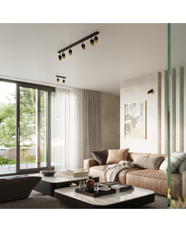 Deckenleuchte NERO 4 schwarz/gold