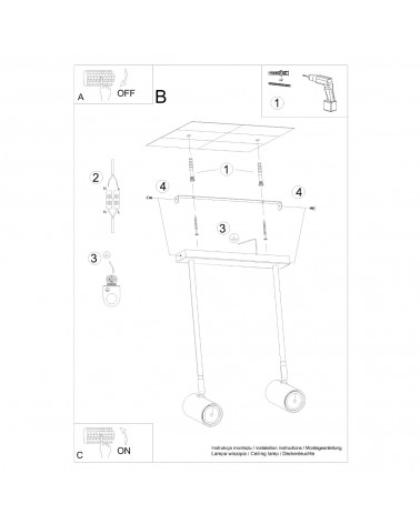 Deckenleuchte NORANO 2 schwarz