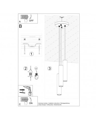 Hängeleuchte LAGOS 3P schwarz