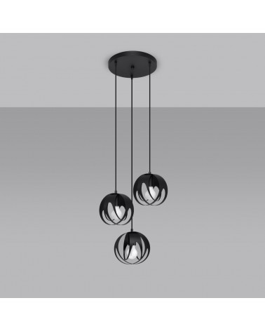 Hängeleuchte TULOS 3P schwarz