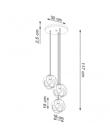 Hängeleuchte TULOS 3P schwarz