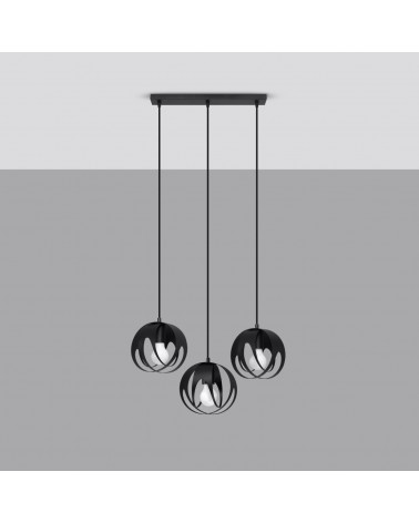 Hängeleuchte TULOS 3L schwarz