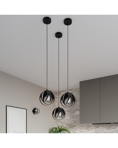 Hängeleuchte TULOS 3L schwarz