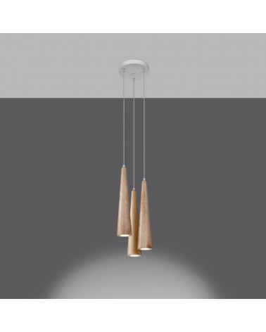 Hängeleuchte SULA 3P Naturholz
