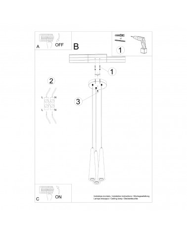 Hängeleuchte SULA 3P Naturholz