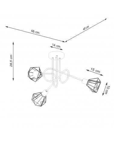 Kronleuchter ARTEMIS 3S schwarz