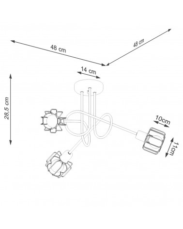 Kronleuchter BELUCI 3S schwarz