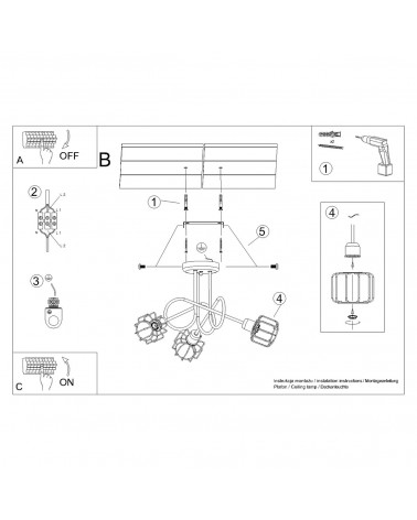 Kronleuchter BELUCI 3S schwarz