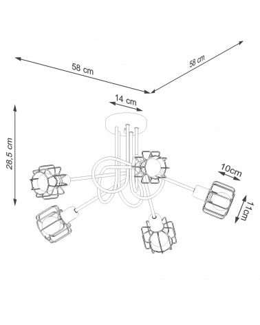 Kronleuchter BELUCI 5S schwarz