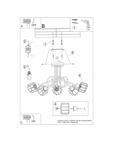 Kronleuchter BELUCI 5S schwarz