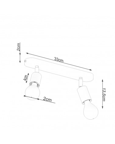 Deckenleuchte FORNES 2 schwarz