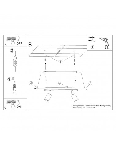 Deckenleuchte FORNES 2 schwarz