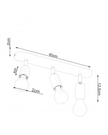 Deckenleuchte FORNES 3 schwarz