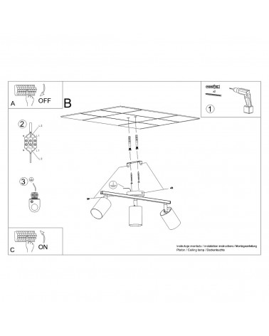 Deckenleuchte LEMMI 3 schwarz