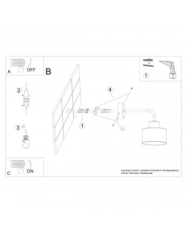 Wandleuchte SAVAR 1 schwarz