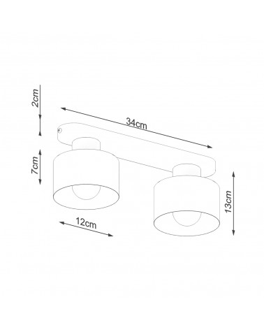Deckenleuchte SAVAR 2 schwarz
