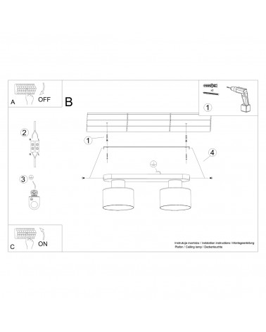 Deckenleuchte SAVAR 2 schwarz