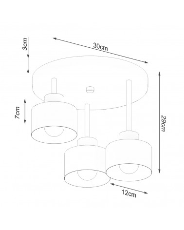 Deckenleuchte SAVAR 3 schwarz