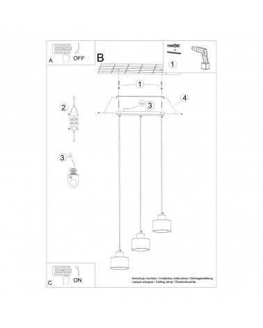 Hängeleuchte SAVAR 3 schwarz