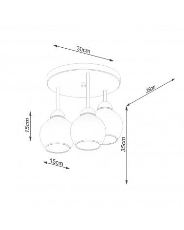 Kronleuchter ALINO 3 schwarz