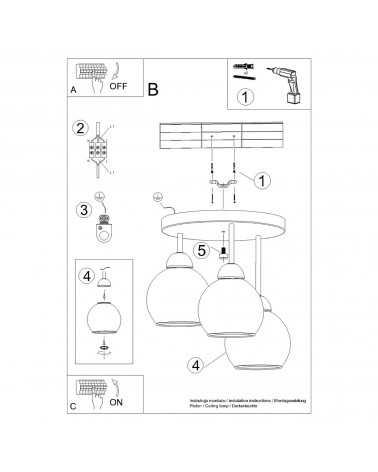 Kronleuchter ALINO 3 schwarz