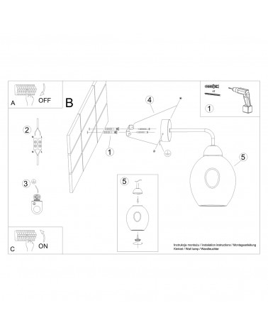 Wandleuchte FILLAN 1 schwarz
