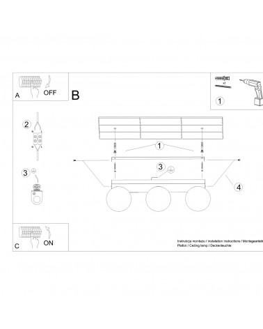 Deckenleuchte YOLI 3 weiß