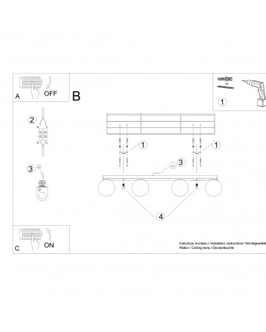Deckenleuchte YOLI 4 weiß
