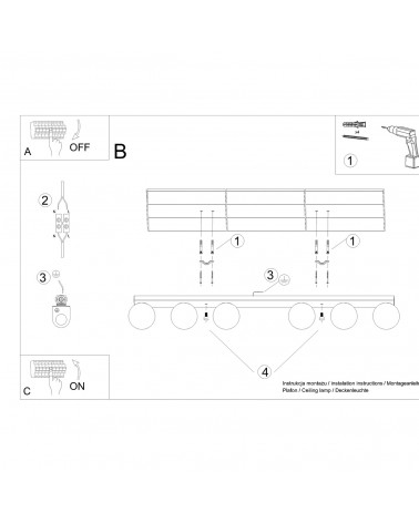 Deckenleuchte YOLI 6 weiß